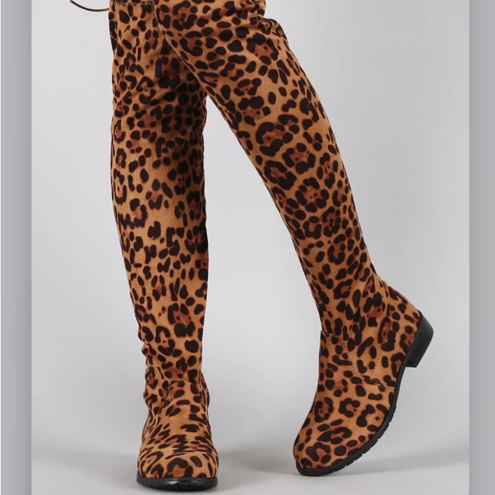 💕BAMBOO LEOPARD PRINT KNEE HIGH BOOTS💕